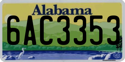 AL license plate 6AC3353