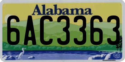 AL license plate 6AC3363