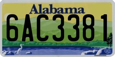 AL license plate 6AC3381