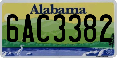 AL license plate 6AC3382