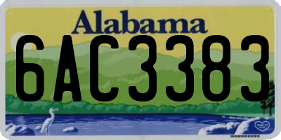 AL license plate 6AC3383