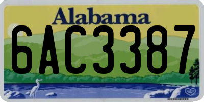 AL license plate 6AC3387