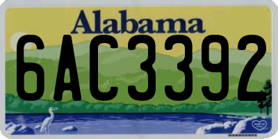 AL license plate 6AC3392