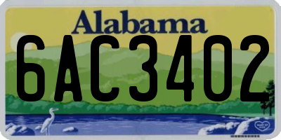 AL license plate 6AC3402