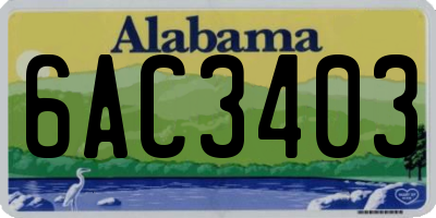 AL license plate 6AC3403
