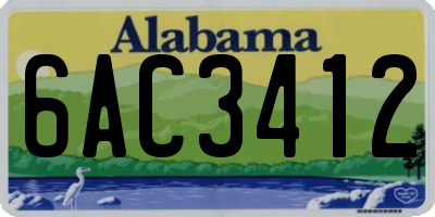 AL license plate 6AC3412