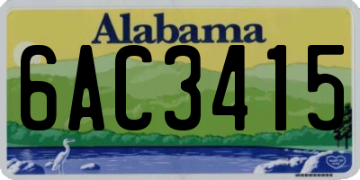 AL license plate 6AC3415