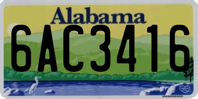 AL license plate 6AC3416