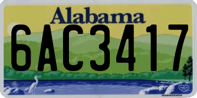 AL license plate 6AC3417
