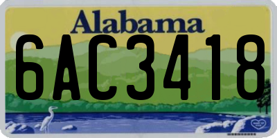 AL license plate 6AC3418