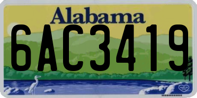 AL license plate 6AC3419