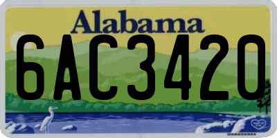 AL license plate 6AC3420