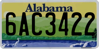 AL license plate 6AC3422