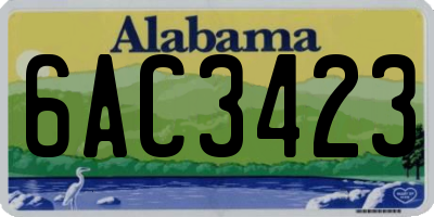 AL license plate 6AC3423