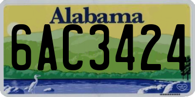 AL license plate 6AC3424