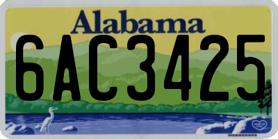 AL license plate 6AC3425