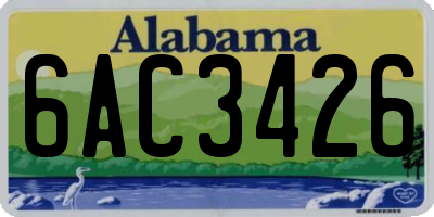 AL license plate 6AC3426