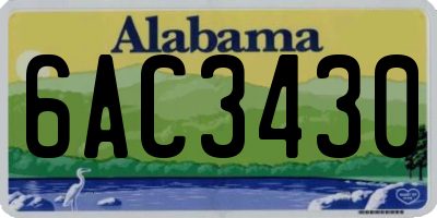 AL license plate 6AC3430