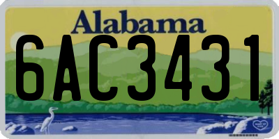 AL license plate 6AC3431