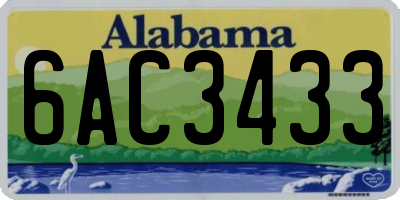 AL license plate 6AC3433