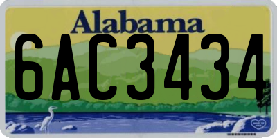 AL license plate 6AC3434