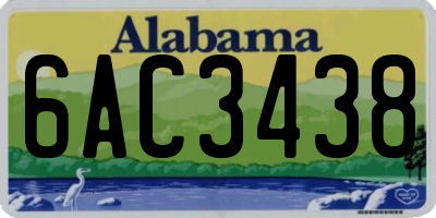 AL license plate 6AC3438