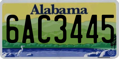 AL license plate 6AC3445