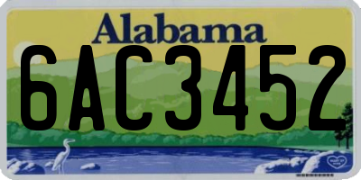 AL license plate 6AC3452