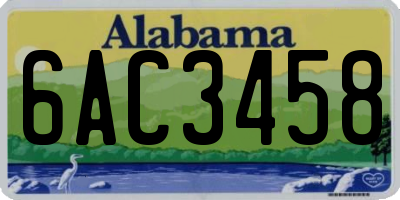 AL license plate 6AC3458