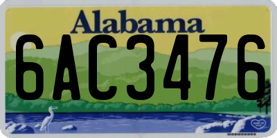 AL license plate 6AC3476