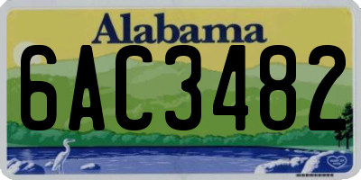 AL license plate 6AC3482