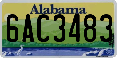 AL license plate 6AC3483