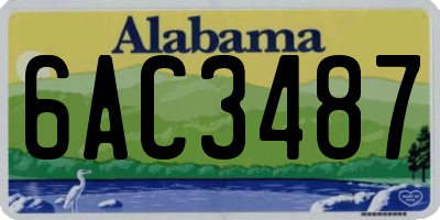 AL license plate 6AC3487