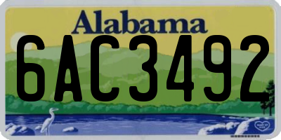 AL license plate 6AC3492