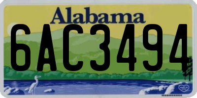 AL license plate 6AC3494
