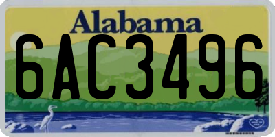 AL license plate 6AC3496