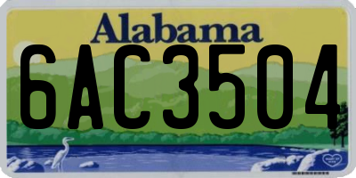 AL license plate 6AC3504