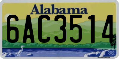 AL license plate 6AC3514
