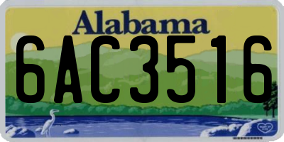 AL license plate 6AC3516