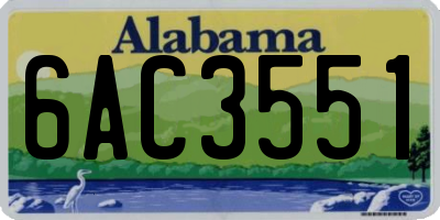 AL license plate 6AC3551