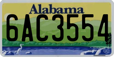 AL license plate 6AC3554
