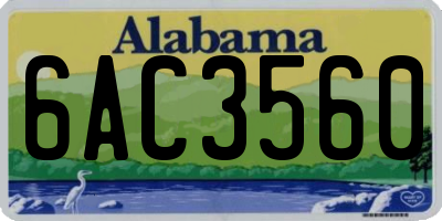 AL license plate 6AC3560