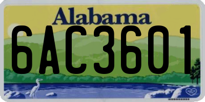 AL license plate 6AC3601