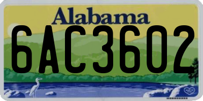 AL license plate 6AC3602