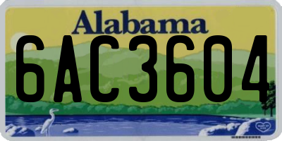 AL license plate 6AC3604