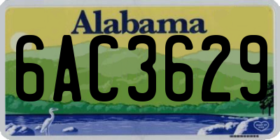 AL license plate 6AC3629