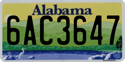 AL license plate 6AC3647