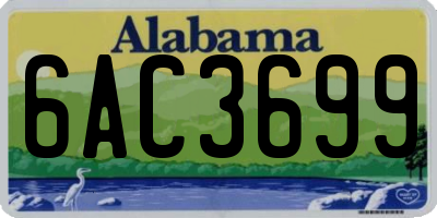 AL license plate 6AC3699