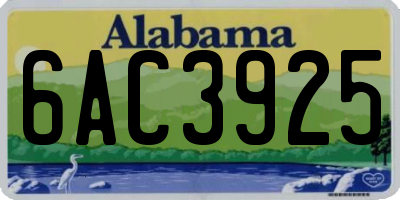 AL license plate 6AC3925