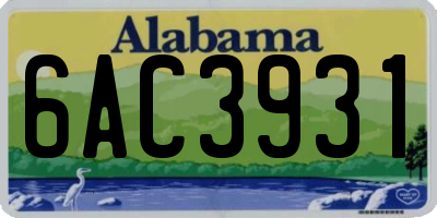 AL license plate 6AC3931